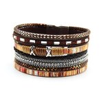 Bracelet - Manufacturer Handmade Boho Magnet Leather Wrap Multilayer Cuff