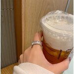 Ring - Manufacturer 18K Gold CZ Zircon Open Adjustable Square Sparkling