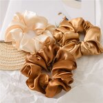 Hair Scrunchies - Manufacturer Wholesale Satin Solid Color Chouchou Girl