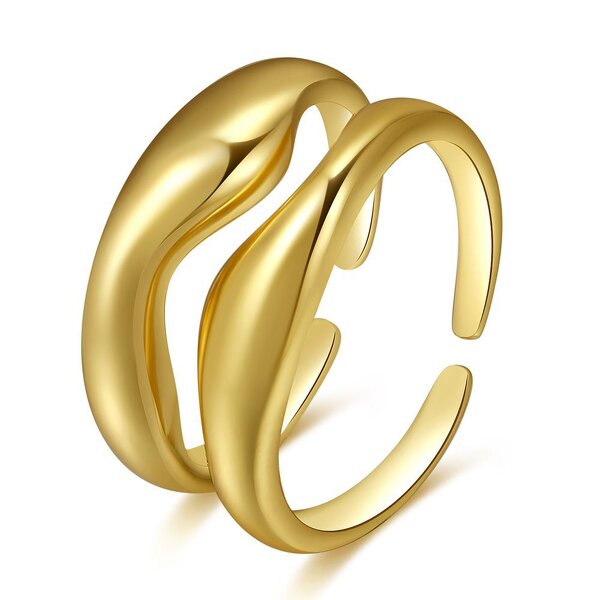 Ring - Manufacturer 18K Gold Plated Double Copper Couple Real Gold Plated
