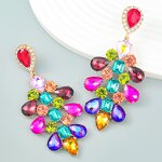 Earrings - Manufacturer Luxury Alloy Diamond Rhinestone Flower Statement Women