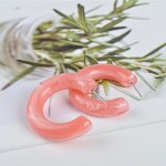 Earrings - Manufacturer Geometric C-Shaped Hoop Chunky Acrylic Resin Stud