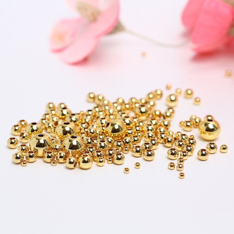 Spacer Beads - Manufacturer 18K Gold Plated Loose Vacuum 100pcs/bag