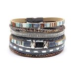 Bracelet - Manufacturer Handmade Boho Magnet Leather Wrap Multilayer Cuff