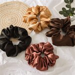 Hair Scrunchies - Manufacturer Wholesale Satin Solid Color Chouchou Girl