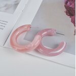 Earrings - Manufacturer Geometric C-Shaped Hoop Chunky Acrylic Resin Stud