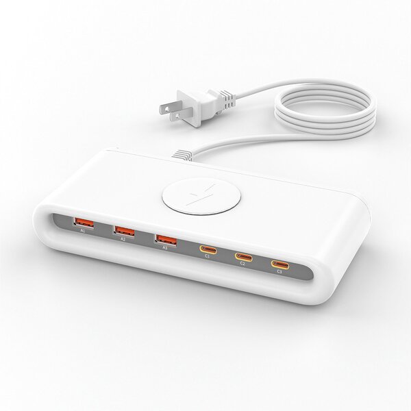 Charging Station - Manufacturer 6-Port USB PD Wireless Desktop Power Hub Phones