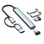 USB C Hub - Manufacturer 4-in-2 Aluminum USB3.0/2.0 Charging MacBook ChromeBook
