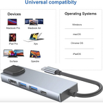USB C Hub - Manufacturer 5-in-1 SD/TF 4K Ethernet USB3.0 PD MacBook iPad