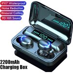 TWS Earphones - Manufacturer F9 In-Ear HiFi 9D Wireless Charging Waterproof LED