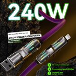 USB Cable - Manufacturer 4-in-1 240W Retractable Colorful Breathing Light Spiritual