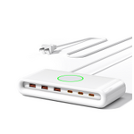 Charging Station - Manufacturer 6-Port USB PD Wireless UK AU Clock Lamp Phones