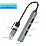 USB C Hub - Manufacturer 4-in-2 Aluminum USB3.0/2.0 Charging MacBook ChromeBook