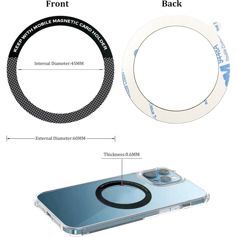 Magnetic Mount - Manufacturer Metal Ring Car Adapter Sticker Kit Case Converter