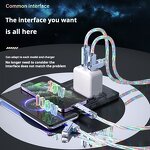 USB Cable - Manufacturer 4-in-1 Color Light Zinc Alloy Two-to-Two Consumer Electronics