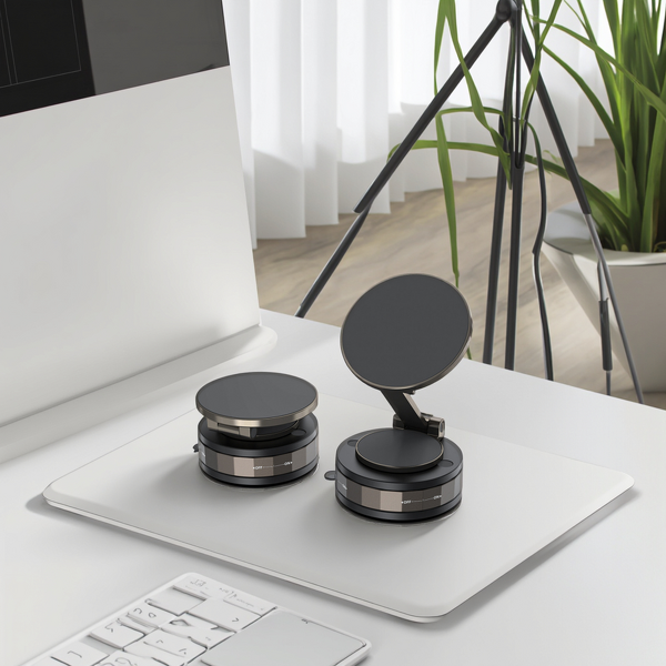 Phone Holder - Manufacturer Mini Rotate Magnetic Auto-Lock Zinc Alloy Desk Wall