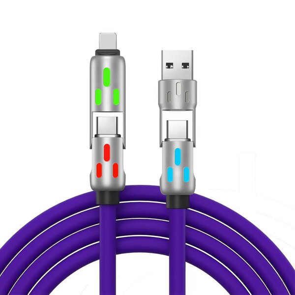 USB Cable - Manufacturer 240W Zinc Alloy 4-in-1 Rotating Elbow USB Type-C