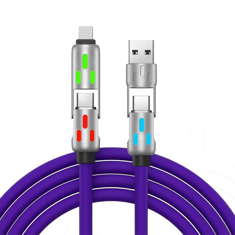 USB Cable - Manufacturer 240W Zinc Alloy 4-in-1 Rotating Elbow USB Type-C