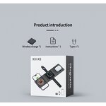 Wireless Charger - Manufacturer 15W Foldable Matte Black 3in1 Magnetic Mobile Stand