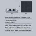 Wireless Charger - Manufacturer 15W Foldable Matte Black 3in1 Magnetic Mobile Stand