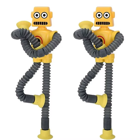 Telescopic Toy - Manufacturer Sucker Robot Luminous Plastic Stretch Tube Decompression
