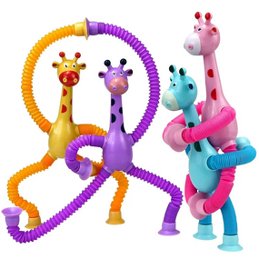 Squeeze Toy - Manufacturer Telescopic Giraffe Suction Cup Stress Relief Kids Gift