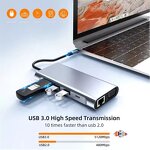 USB C Hub - Manufacturer 10 in 1 PD USB3.0 SD/TF Docking Station Manufacturer