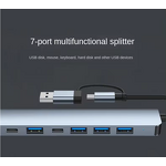 USB C Hub - Manufacturer 7 in 1 Aluminum USB3.0 2.0 Docking Station Computer