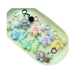 Keychain - Manufacturer 3D Mini Flocked PVC Animal Figurines Crafts Kids Wholesale