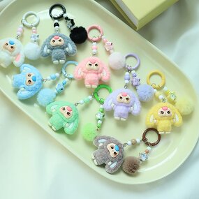 Keychain - Manufacturer 3D Mini Flocked PVC Animal Figurines Crafts Kids Wholesale