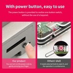 ABS Case - Manufacturer Raspberry Pi 5 Silvery PWM Fan Power Button Protective Shell