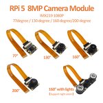 Camera Module - Manufacturer Raspberry Pi 5 8MP IMX219 1080P CSI 77/130/160/200°