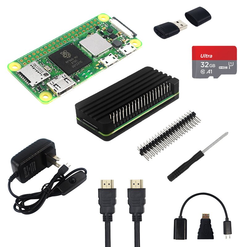 Starter Kit - Manufacturer Raspberry Pi Zero 2W Case GPIO Power SD HDMI Card Reader