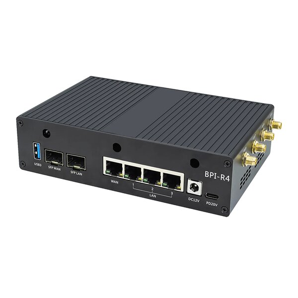 Aluminum Case - Manufacturer Banana Pi BPI-R4 Metal Shell Optional Fan Development Board