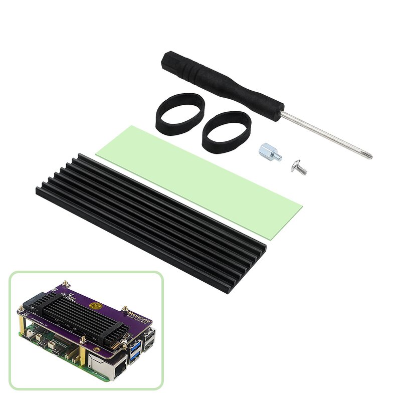 SSD Heatsink - Manufacturer M.2 Aluminum Radiator Silicone Pad NVME NGFF 2280 Pi 5