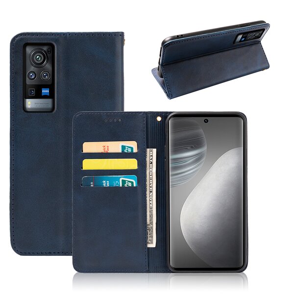 Phone Case - Manufacturer Vivo X60 Pro Waterproof Calfskin Wallet Magnetic Model Max