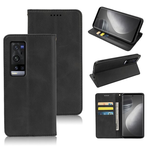 Phone Case - Manufacturer VIVO X60 Pro Plus Calfskin Designer Magnetic Wallet Wholesale