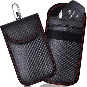 Faraday Pouch - Manufacturer Black Carbon Fiber Anti-theft Car Key RFID Signal Blocking