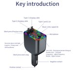 Car Charger - Manufacturer Y4 4-in-1 60W PD Retractable Cables Multi-Port Fast Charger