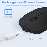 Wireless Mouse - Manufacturer BT5.0 Rechargeable Quiet Slim 3D Laptop MacBook Android
