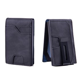 Card Wallet - Manufacturer PU Leather RFID Minimalist Money Clip Metal Clip Men Women