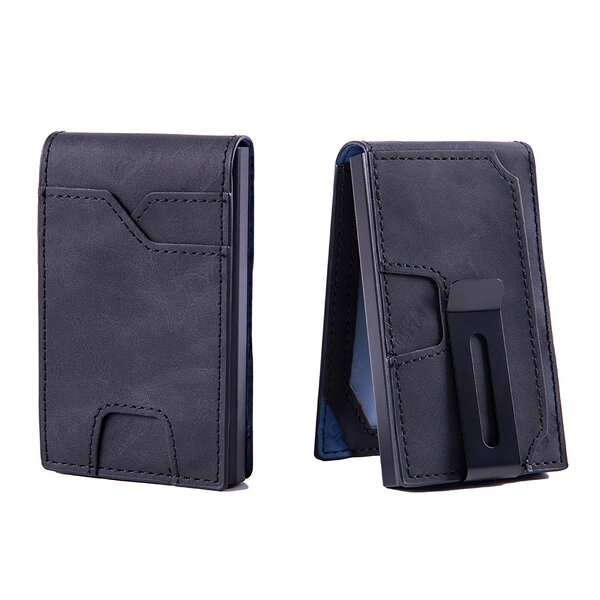 Card Wallet - Manufacturer PU Leather RFID Minimalist Money Clip Metal Clip Men Women