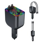 Car Charger - Manufacturer Y4 4-in-1 60W PD Retractable Cables Multi-Port Fast Charger
