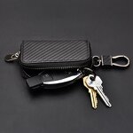 Key Wallet - Manufacturer Premium PU Leather Carbon Fiber Texture Car Key Holder Chain