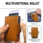 Card Holder - Manufacturer Men's RFID Blocking Slim Pop Up Credit Card Wallet With Zipper