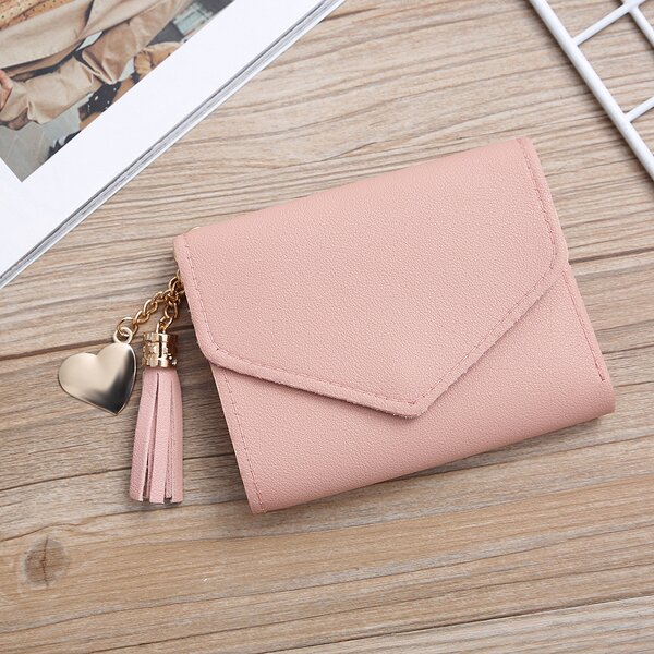 Wallet - Manufacturer Tri-fold PU Leather Tassel Card Holder Money Clip Credit Card Cash
