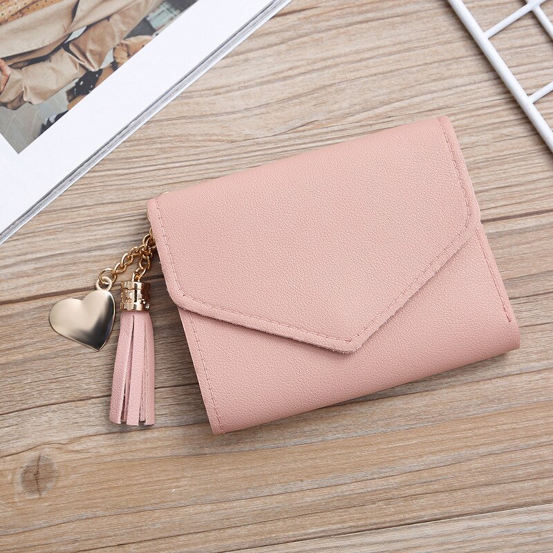 Wallet - Manufacturer Tri-fold PU Leather Tassel Card Holder Money Clip Credit Card Cash