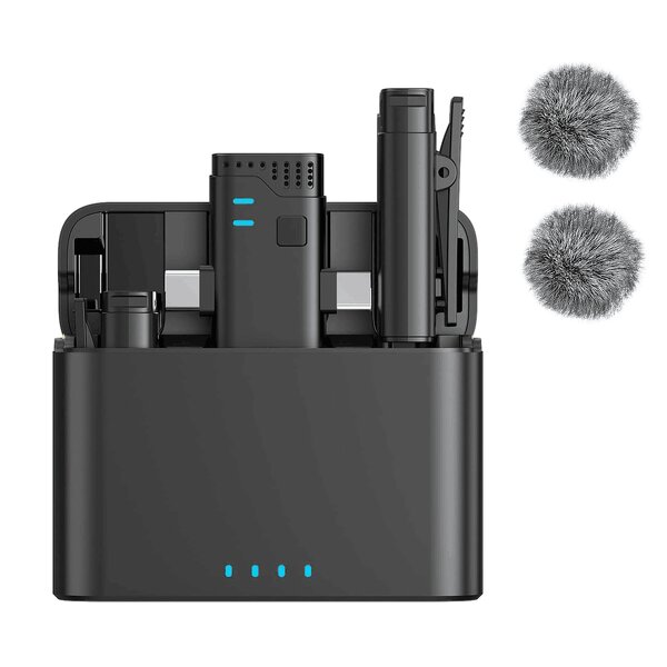 Lavalier Mic - Manufacturer 2 in 1 Professional iPhone iPad Android Charging Case Noise Cancellation