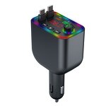 FM Transmitter - Manufacturer Fast Charging Car Adapter Retractable Handsfree Call MP3 Player