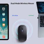 Wireless Mouse - Manufacturer Dual Mode BT5.2+2.4G Rechargeable LED Slim Laptop Gaming